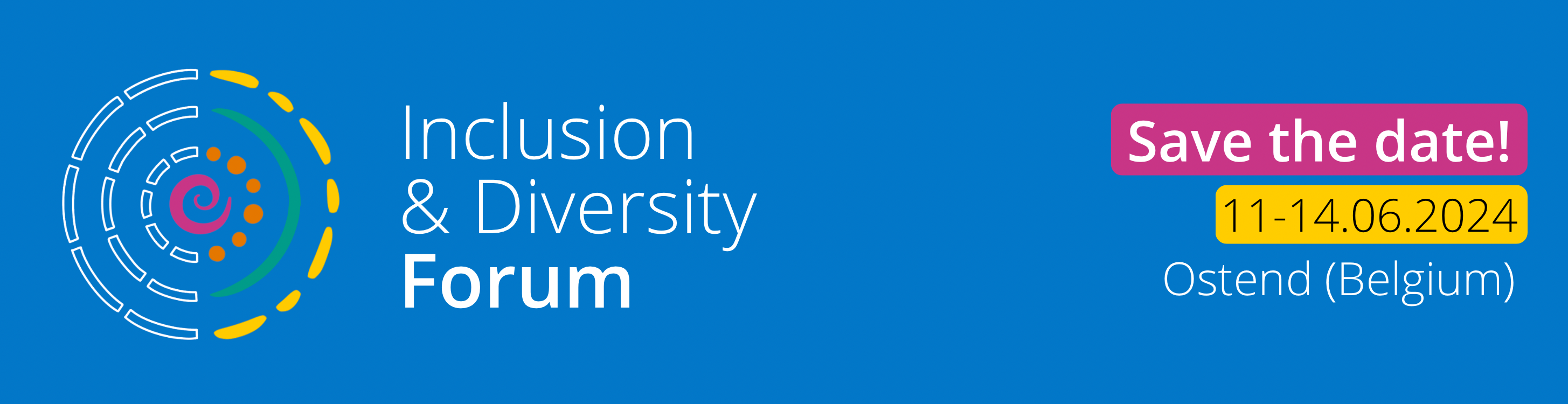 Picture: Inclusion and diversity forum, save the date! Ostend, Belgium, from November 29 to December 2, 2021